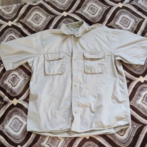 Eddie Bauer Men's Light Tan Short Sleeve Shirt Jacket